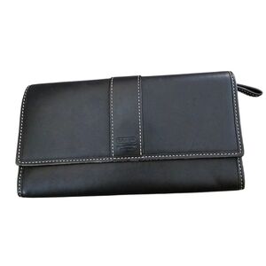Coach Hamilton Black Leather Tri Fold Wallet